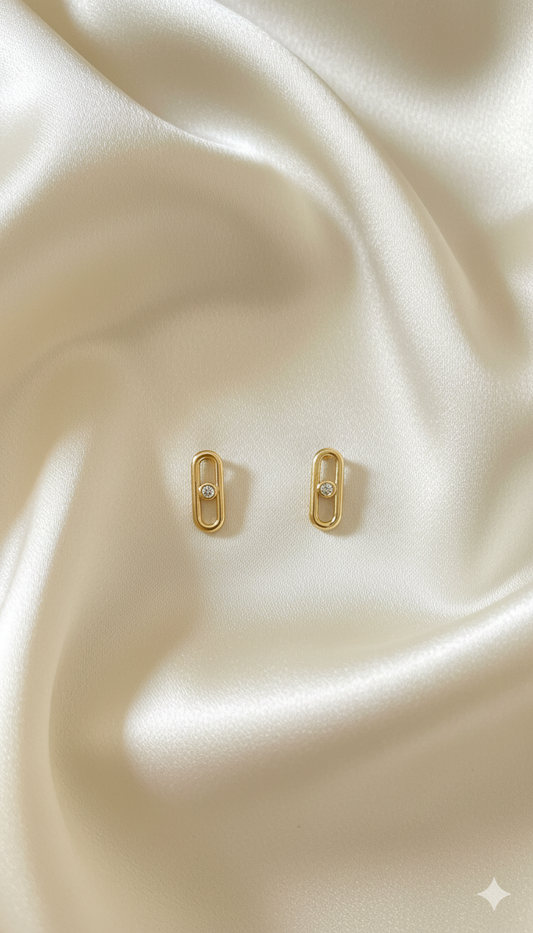 Boucles d'oreilles clous forme de maillon