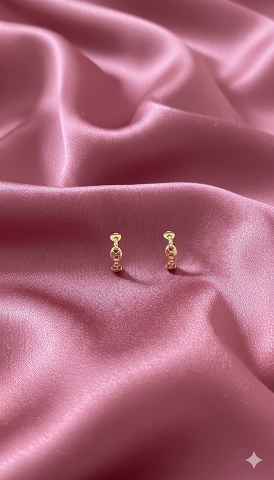 Boucles d'oreilles créoles avec maillons mini-chaîne